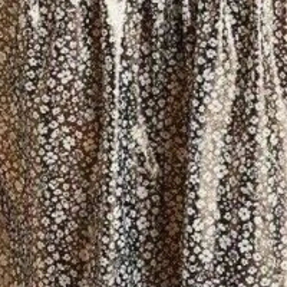 Anthropologie Metallic Top Womens Medium Gold Short Sleeve V-Neck Floral Blouse